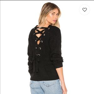 Lace Up Back Sweater